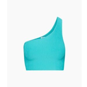 One-Shoulder Turquoise Top